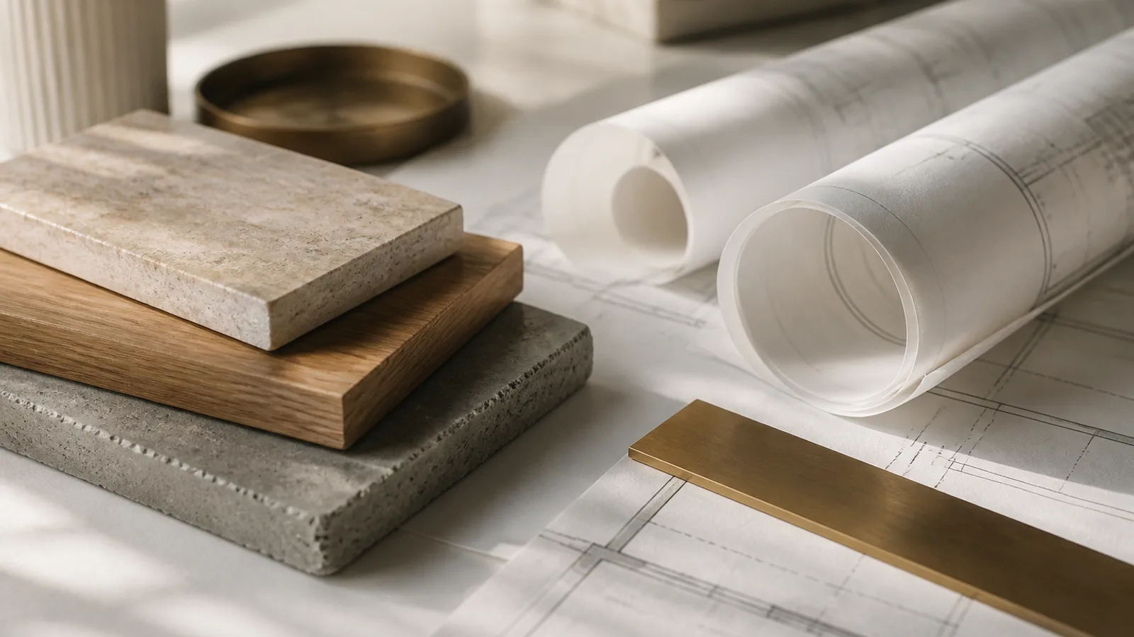 Büdcə və planlama — material nümunələri və memarlıq cizgiləri