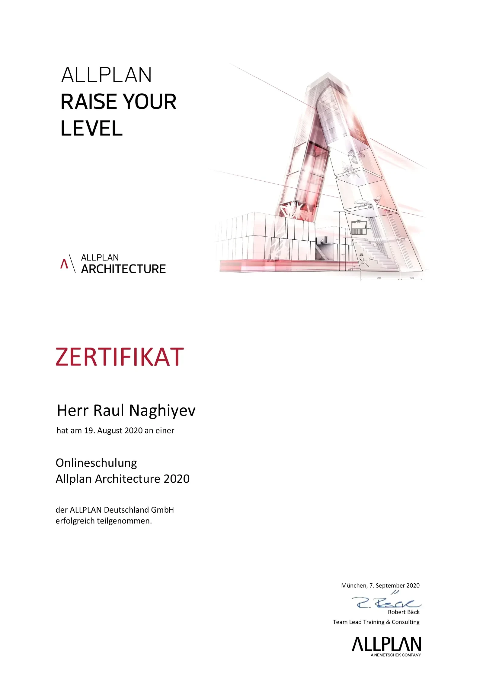 Allplan Architecture certificate