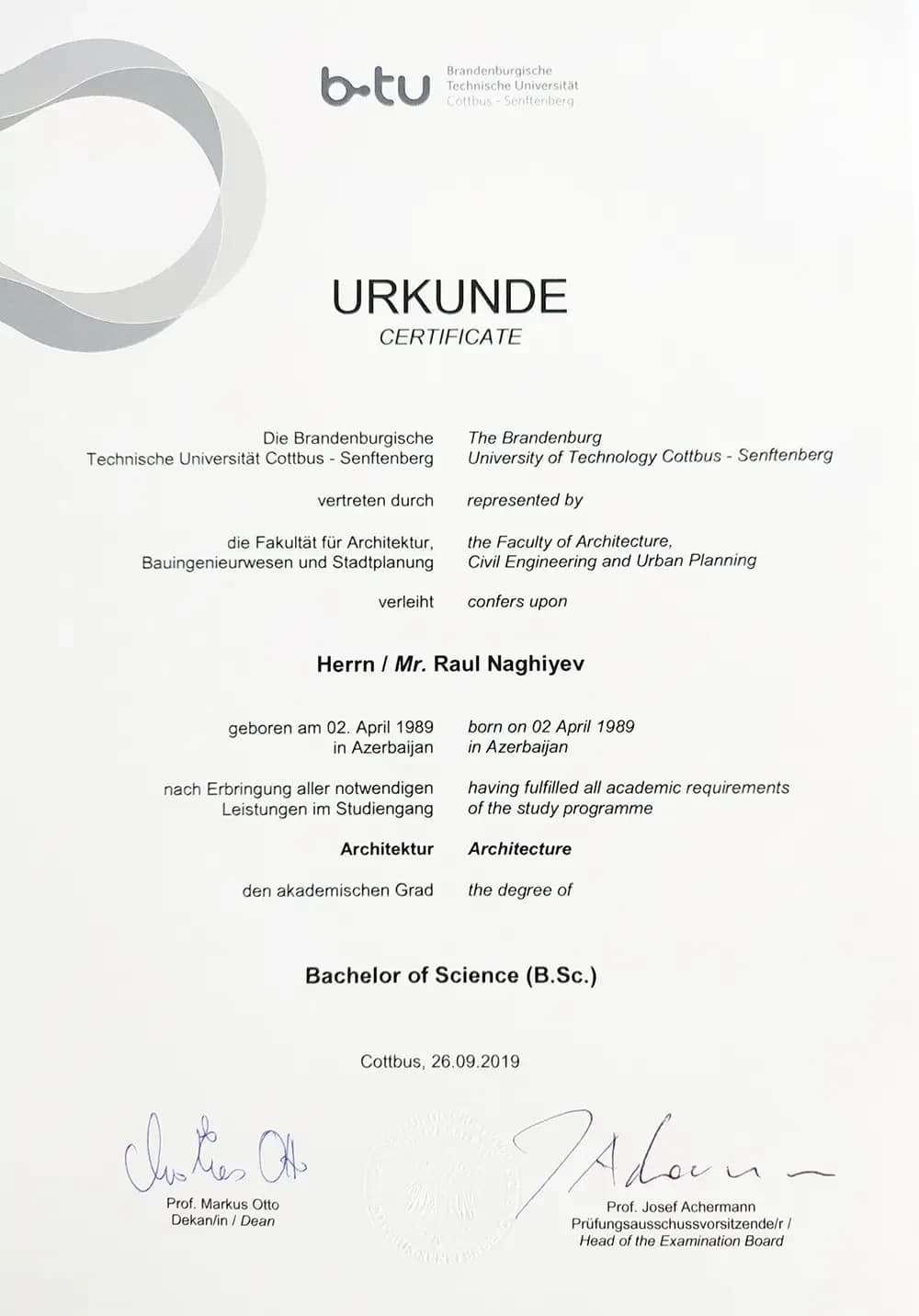 Bachelor diploma