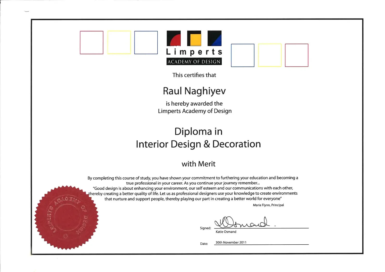 Interior Designer diploma